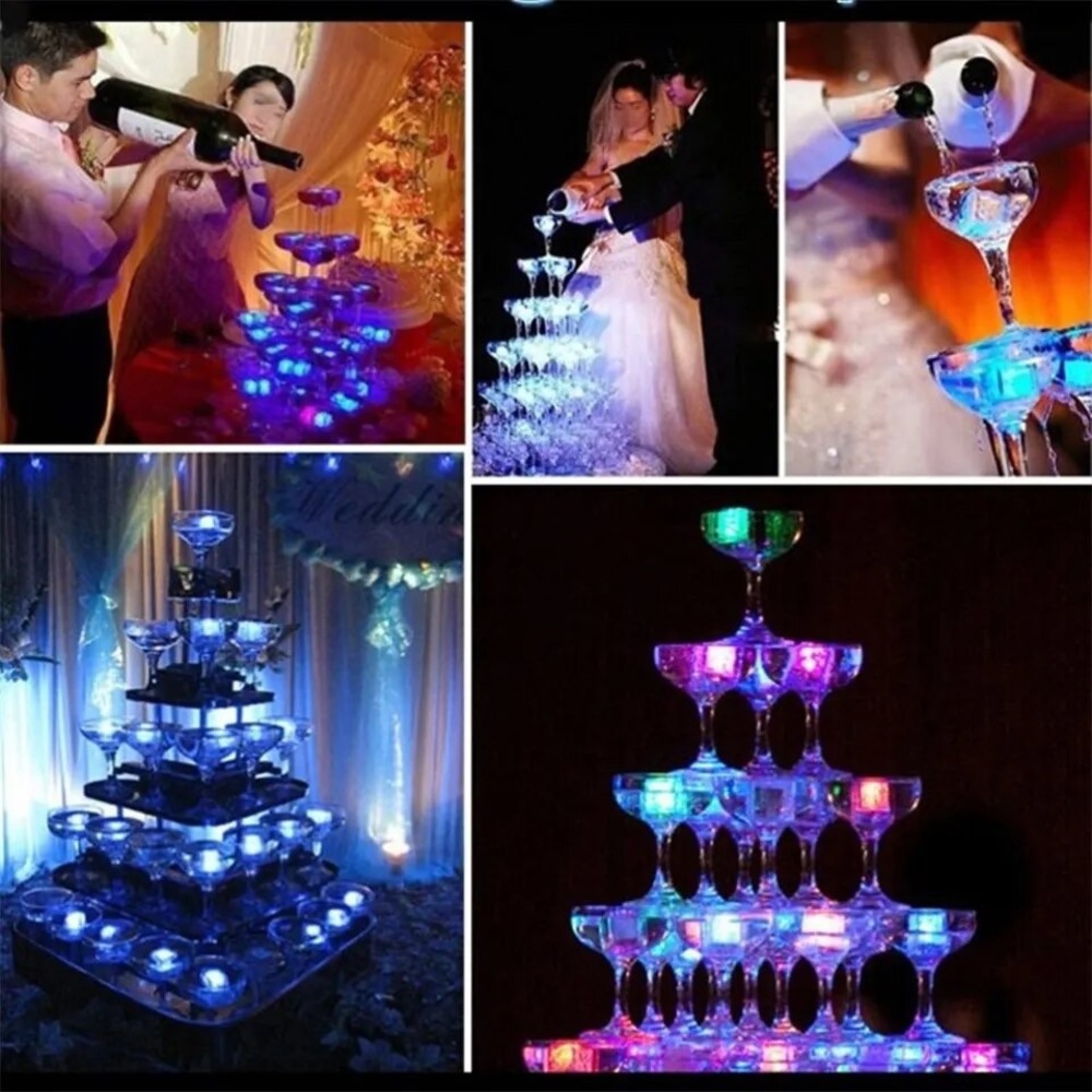 12 LED liquid activated color changing ice cubes for Party or Holidays